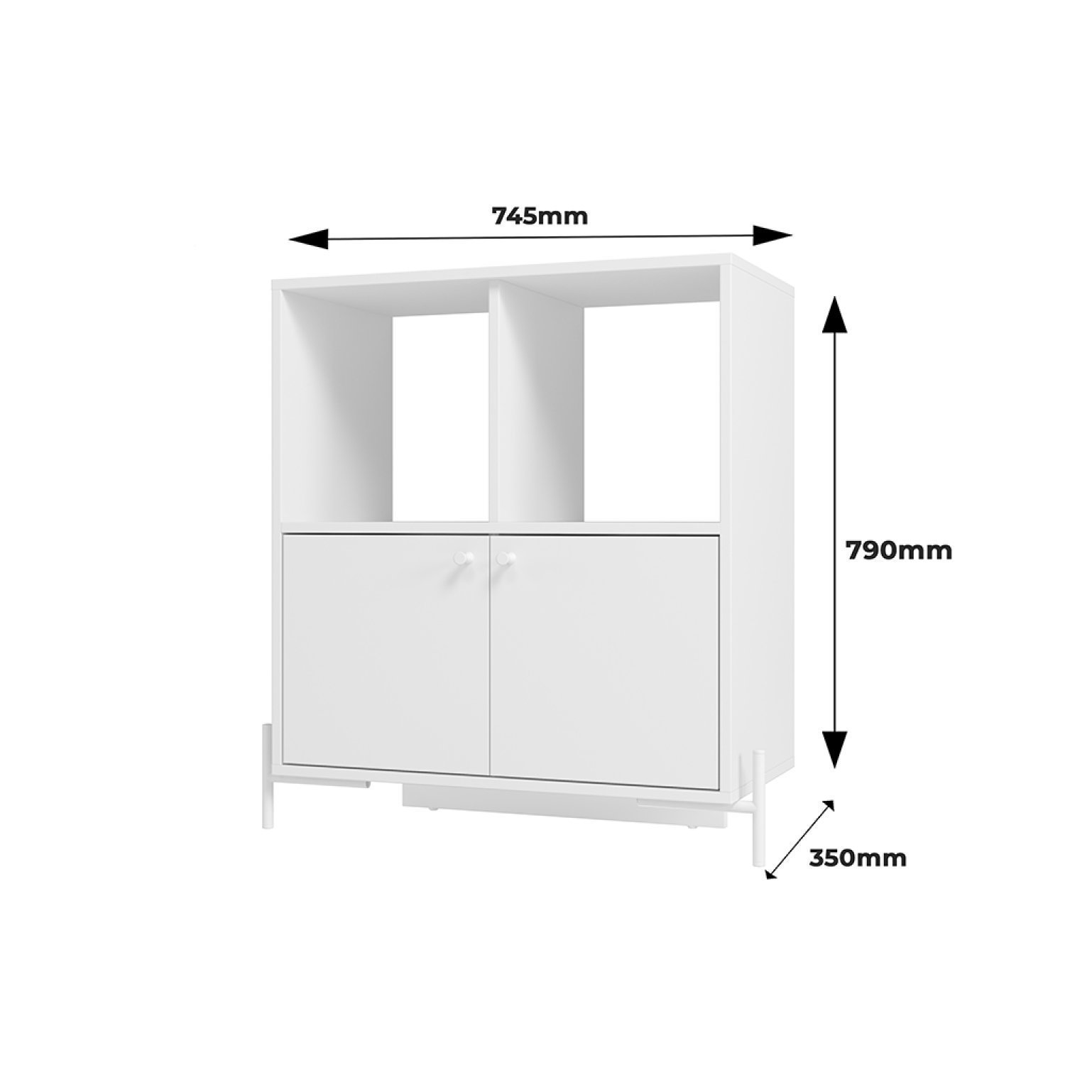 Rack para TV até 24 Polegadas em MDP 2 Portas 2 Nichos - 3