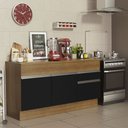 Ver imagem 3 de Balcão de Pia Armário de Cozinha 150 cm 2 Portas e 2 Gavetas (Com Tampo) Rustic/Preto Glamy Madesa