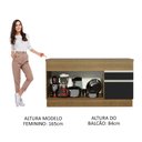Ver imagem 6 de Balcão de Pia Armário de Cozinha 150 cm 2 Portas e 2 Gavetas (Com Tampo) Rustic/Preto Glamy Madesa