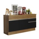 Ver imagem 1 de Balcão de Pia Armário de Cozinha 150 cm 2 Portas e 2 Gavetas (Com Tampo) Rustic/Preto Glamy Madesa