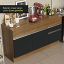 Ver mais imagens de Balcão de Pia Armário de Cozinha 150 cm 2 Portas e 2 Gavetas (Com Tampo) Rustic/Preto Glamy Madesa