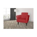 Ver imagem 4 de Poltrona Decorativa Classic Couro Vermelho Pés Madeira Mz Decor