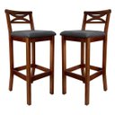 Ver imagem 1 de Kit 2 Banquetas Média Estofada para Bancada Madri Madeira Castanho Suede Cinza CCS