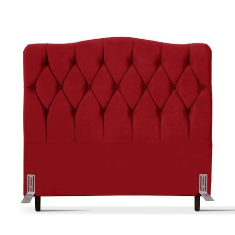 Cabeceira de Cama Box Queen 158 Cm Varsóvia Suede Veludo Vermelho