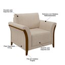 Ver imagem 5 de Kit Sofá Living 3 Lugares e Poltrona 102cm Pés Madeira Roya M22 Linho Cru - Mpozenato