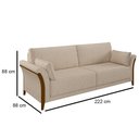 Ver imagem 6 de Kit Sofá Living 3 Lugares e Poltrona 102cm Pés Madeira Roya M22 Linho Cru - Mpozenato