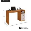 Ver imagem 3 de Escrivaninha/Mesa Escritório com 2 Gavetas e Nicho 127cm Multimóveis Crjcm-ESC003 Cinamomo/Off