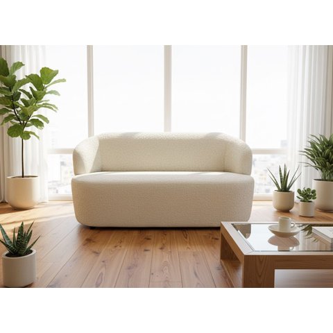 Conjunto Sofá Orgânico 3 Lugares 160cm Boucle Foam
