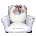 Ver imagem 2 de Capa de Almofada Amamentação Piquet com Laço - Palha com Rosê