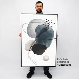 Quadro Decorativo em Canvas Abstrato Rupestre - Chassi - 120 x 80cm - 2