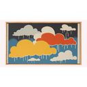 Ver imagem 2 de Quadro Decorativo N°186 85x50cm - Panorâmico Infantil Nuvens Coloridas Pop-Art - Rollflex