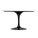 Ver imagem 2 de Mesa de Jantar Saarinen Oval 198x122 Cm Mármore Branco Extra Base Preta Linn Design Mesa de Jantar S