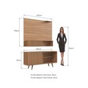 Ver imagem 4 de Rack com Painel Ripado para TV até 55 Polegadas 136cmx108cm San Diego Tucson Marrom Freijó