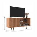 Ver mais imagens de Rack com Painel Ripado para TV até 55 Polegadas 136cmx108cm San Diego Tucson Marrom Freijó