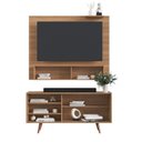 Ver imagem 5 de Rack com Painel Ripado para TV até 55 Polegadas 136cmx108cm San Diego Tucson Marrom Freijó