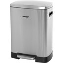 Ver imagem 1 de Lixeira Retangular 50 Litros Inox Tampa Pedal Vonder