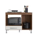 Ver imagem 1 de Balcão para Cooktop 4 ou 5 bocas 105cm Multiuso Cozinha Nicho Forno Marrom