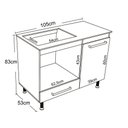 Ver imagem 3 de Balcão para Cooktop 4 ou 5 bocas 105cm Multiuso Cozinha Nicho Forno Marrom