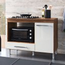 Ver imagem 2 de Balcão para Cooktop 4 ou 5 bocas 105cm Multiuso Cozinha Nicho Forno Marrom
