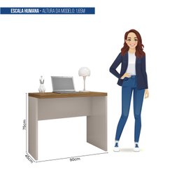Mesa Home Office Moderna Computador Escrivaninha Mdp:lamina Mel-cacao - 6