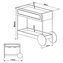 Ver imagem 5 de Carrinho Bar com Porta Taças Industrial Indy A03 Nero Dourado