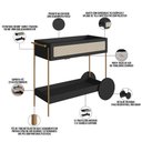 Ver imagem 3 de Carrinho Bar com Porta Taças Industrial Indy A03 Nero Dourado