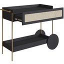 Ver imagem 4 de Carrinho Bar com Porta Taças Industrial Indy A03 Nero Dourado