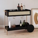 Ver imagem 2 de Carrinho Bar com Porta Taças Industrial Indy A03 Nero Dourado