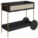 Ver imagem 1 de Carrinho Bar com Porta Taças Industrial Indy A03 Nero Dourado