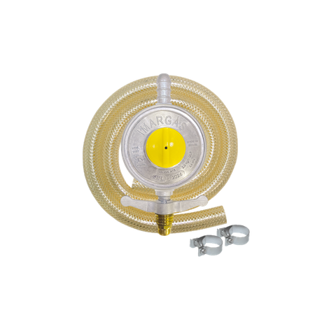 Kit Registro Regulador Gás 2kg Mangueira 1,2m + Abraçadeira