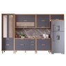 Cozinha Modulada Eloise 6 Peças com Cristaleira Freijó/titânio - Mgm - 1