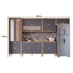 Cozinha Modulada Eloise 6 Peças com Cristaleira Freijó/titânio - Mgm - 4