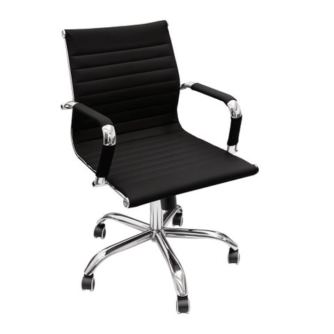 Cadeira Escritório Diretor Esteirinha Rodízio Relax Corino 3301 Preto