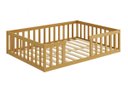 Ver imagem 2 de Cama Montessoriana Casal com Grade de Proteção Premium Cercado Quarto Moderno Luxo Cor Nature