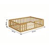 Cama Montessoriana Casal com Grade de Proteção Premium Cercado Quarto Moderno Luxo Cor Nature - 3