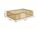 Ver imagem 3 de Cama Montessoriana Casal com Grade de Proteção Premium Cercado Quarto Moderno Luxo Cor Nature