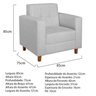 Kit Sofá 180cm e Poltrona em Corino Dallas - 6