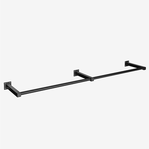 Arara de Parede para Loja Modelo Premium Leve Comac - 8 Tamanhos - Preto - 150cm