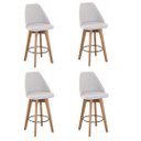 Ver imagem 2 de Kit 4 banquetas Gourmet Giratória Maya- Tecido Linho