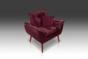 Ver imagem 1 de Poltrona Opala+ 2 Almofadas Suede Bordo- Modena Decor