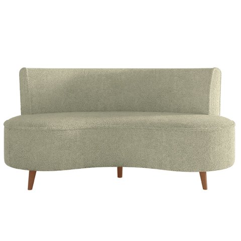 Sofá Living 2 Lugares 135cm Aang Pés Palito Bouclê Verde Oliva G33 - Gran Belo