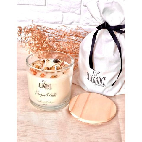 Vela Copo com Cristais | 180gr Ellegance Aromas 3648 Lavanda