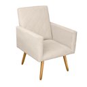 Ver imagem 3 de Poltrona Decorativa Nina e Banqueta Josi Suede Bege Claro - MV Estofados Shop