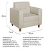 Kit Sofá 180cm e Poltrona em Linho Dallas - 6