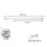 3 Lâmpadas Barra Tubular 4,5W Led Rotativa USB 49,5 Cm Suporte Magnético Com 3 temperaturas De Cor E - 2