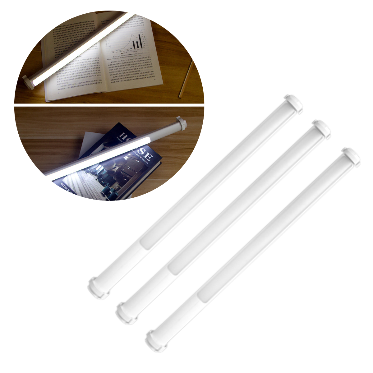 3 Lâmpadas Barra Tubular 4,5W Led Rotativa USB 49,5 Cm Suporte Magnético Com 3 temperaturas De Cor E - 1