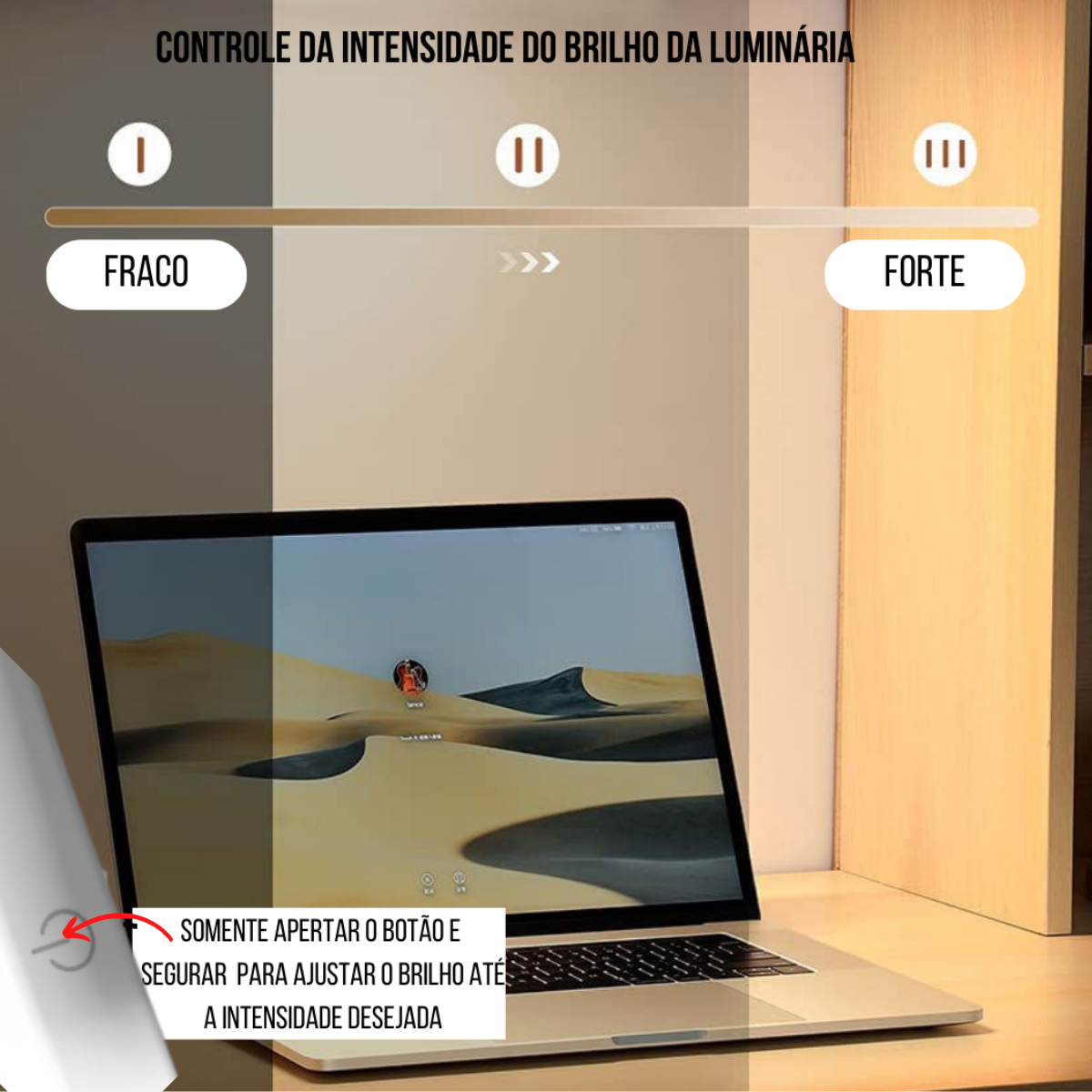 3 Lâmpadas Barra Tubular 4,5W Led Rotativa USB 49,5 Cm Suporte Magnético Com 3 temperaturas De Cor E - 6