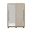 Ver imagem 7 de Guarda-Roupa 2 Portas Flex de Correr 3 Gavetas 100% MDF com Espelho e Pés Dubai Infinity Marrom/Nature/Fendi