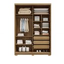 Ver imagem 2 de Guarda-Roupa 2 Portas Flex de Correr 3 Gavetas 100% MDF com Espelho e Pés Dubai Infinity