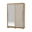 Ver imagem 3 de Guarda-Roupa 2 Portas Flex de Correr 3 Gavetas 100% MDF com Espelho e Pés Dubai Infinity Marrom/Nature/Fendi